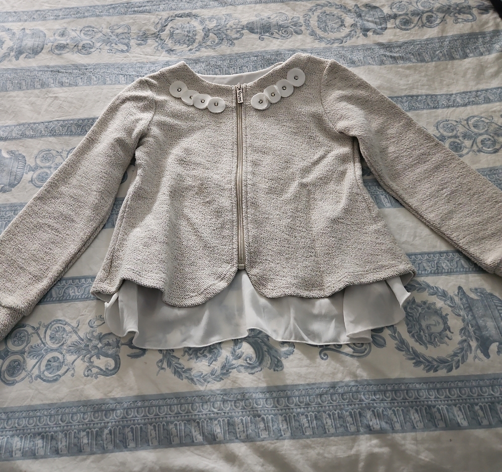 Kids Cream Sweater with White Accents